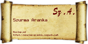 Szurma Aranka névjegykártya
